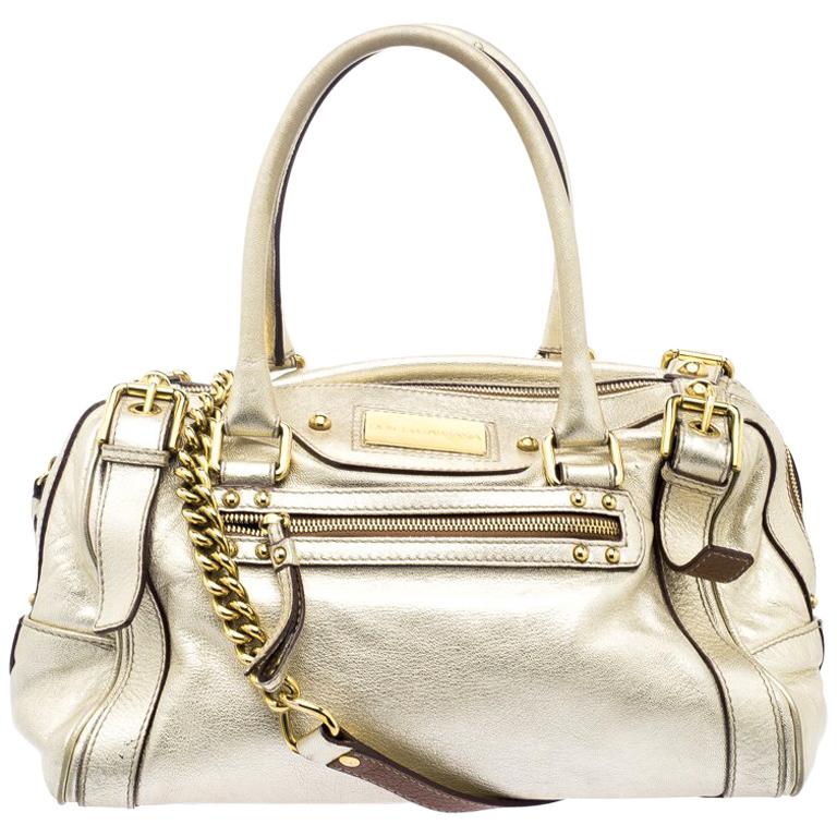 Dolce and Gabbana Gold Leather Miss Easy Way Boston Bag