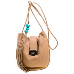 Jimmy Choo Brown Leather Roxana Crossbody Bag