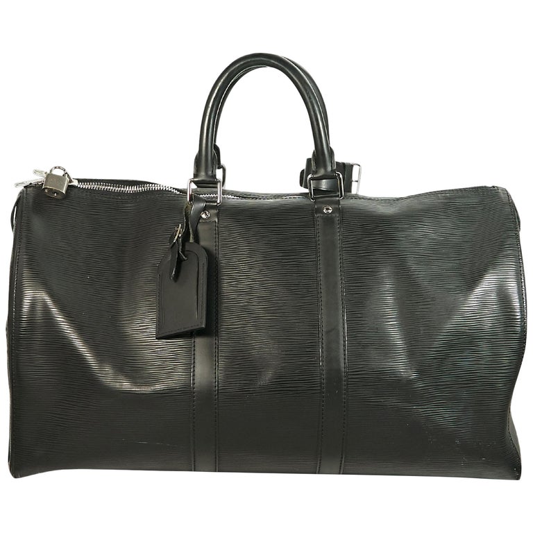 Black Louis Vuitton Epi Leather Keepall 45 Duffle Bag For Sale at 1stdibs