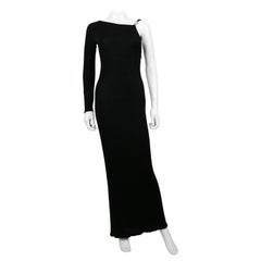 Gianni Versace Couture Vintage Black Cut Out One Shoulder Medusa Dress