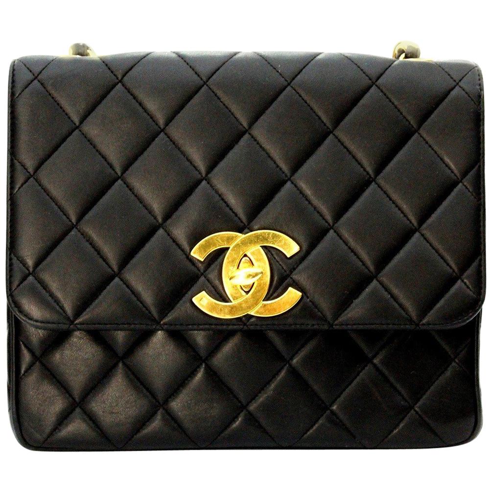 90s Chanel Black Leather Bag 