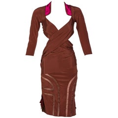 Gucci Copper Silk Cut Out Dress Runway , 2005