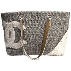 2004-05 Chanel Grey Bouclè Wool Cambon Bag