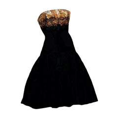 ALEXANDER MCQUEEN Strapless Embellished Black Dress