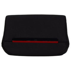 Christian Louboutin Black Satin Small Rougissime Clutch Bag