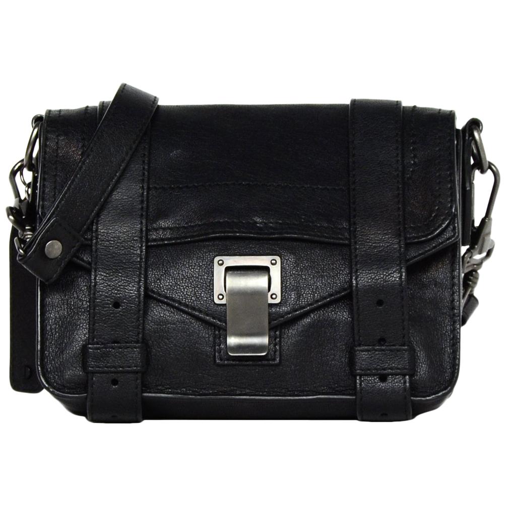Proenza Schouler Black Leather Mini PS1 Crossbody Bag