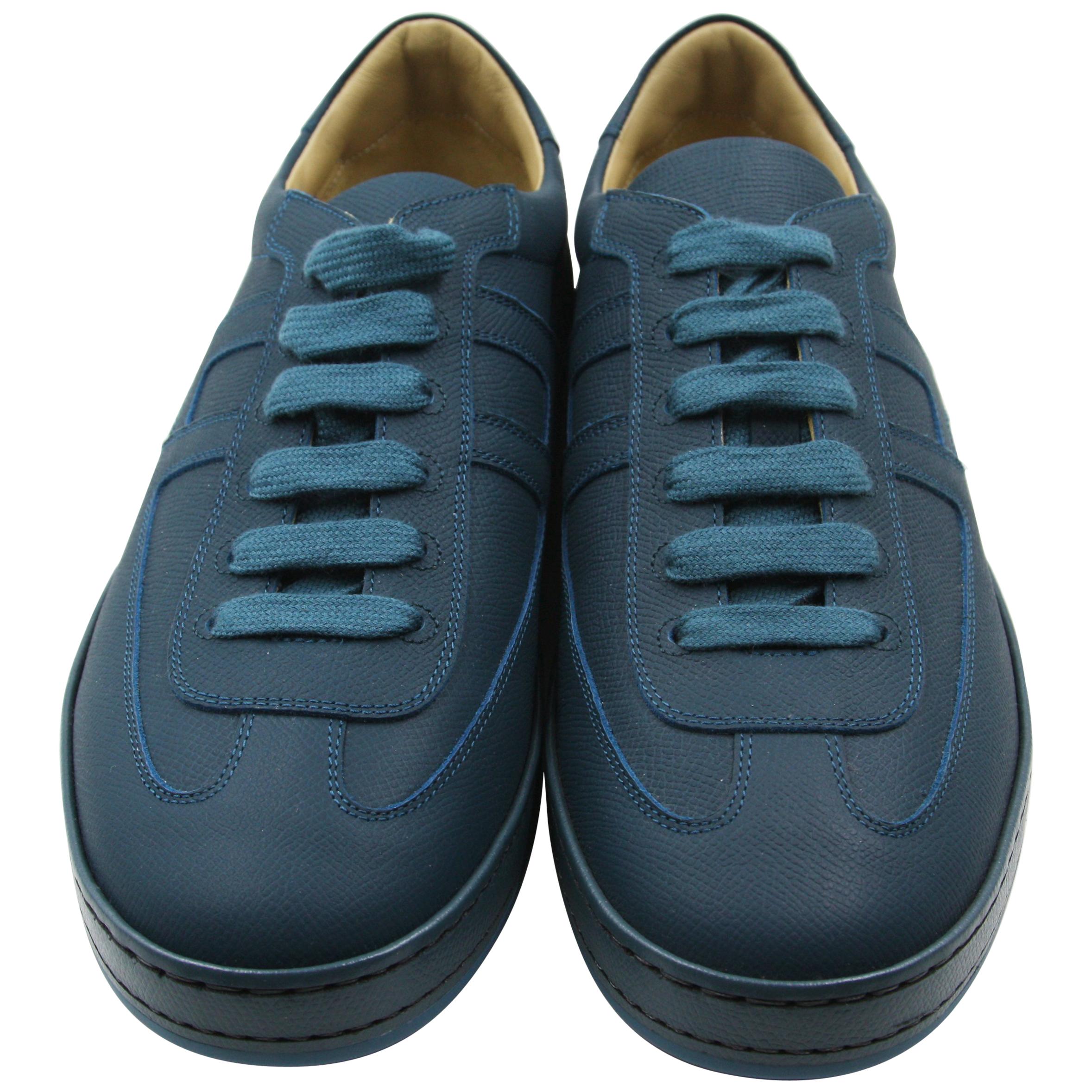 HERMES Mens Osaka Sneaker 41.5 bleu cobalt For Sale