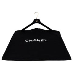 Chanel Logo Black Canvas Garment Bag & Coat CC Velvet Hanger Set