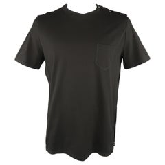 MAISON MARGIELA Size XL Black Cotton Crew Neck Snap T-shirt