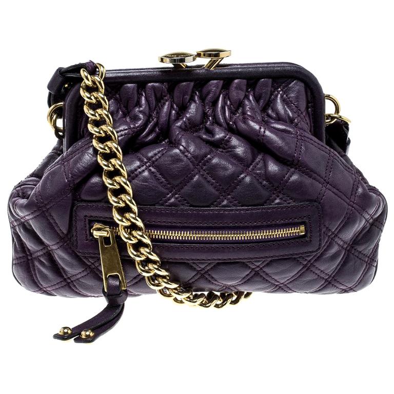 Marc Jacobs Purple Leather Mini Stam Shoulder Bag