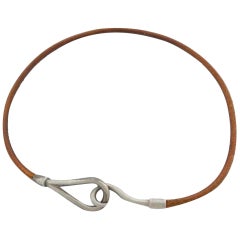 Vintage Hermès Brown X Silver Jumbo Hook 225289 BraceletMade In: France Measurements: Le