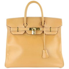 Haut à courroies leather 48h bag Hermès Camel in Leather - 24739470