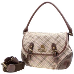 Burberry Blue Label Nova Check 2way Flap 232549 Brown Canvas Satchel