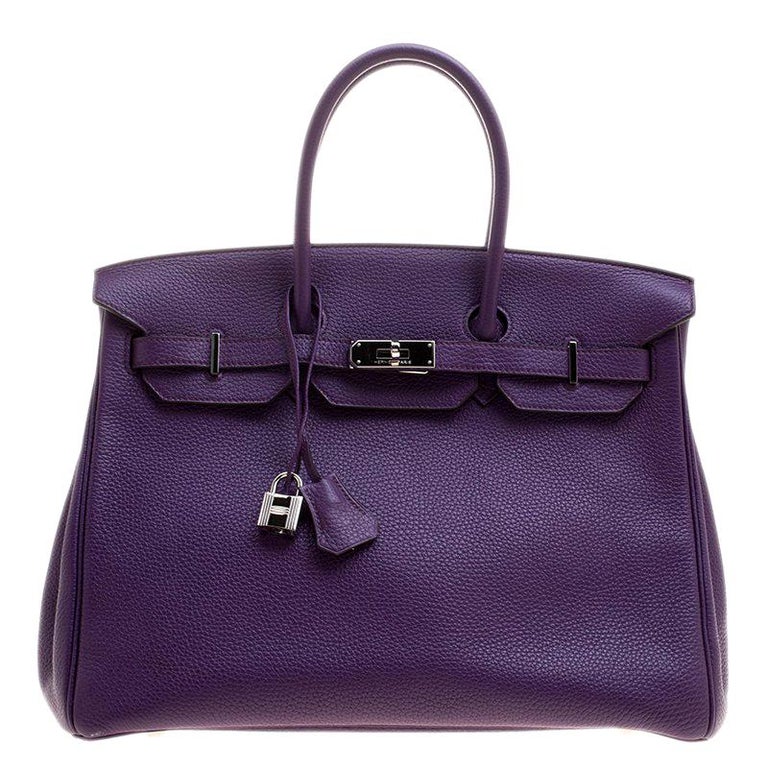 Hermes Ultraviolet Togo Leather Palladium Hardware Birkin 35 Bag For ...