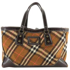 Burberry Nova Check 228601 Brown Wool Tote