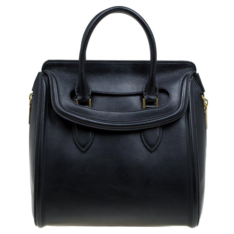 Alexander McQueen Black Leather Medium Heroine Tote