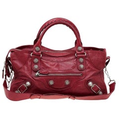 Balenciaga Red Leather GSH Part Time Tote