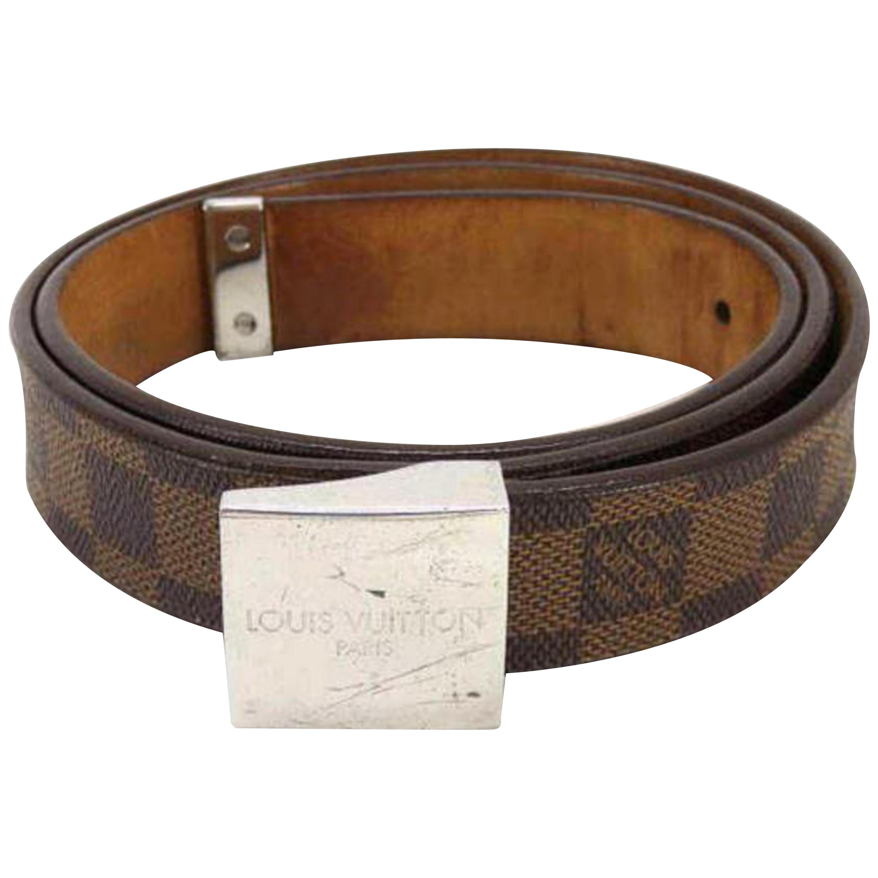 Louis Vuitton Brown Damier Ebene 232572 Belt For Sale