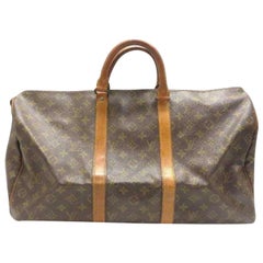 Louis Vuitton Keepall Monogram 50 232432 Brown Coated Canvas Weekend/Travel Bag