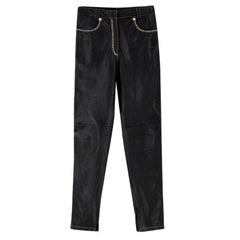 Gianni Versace Studded Skinny Leather Trousers US 6