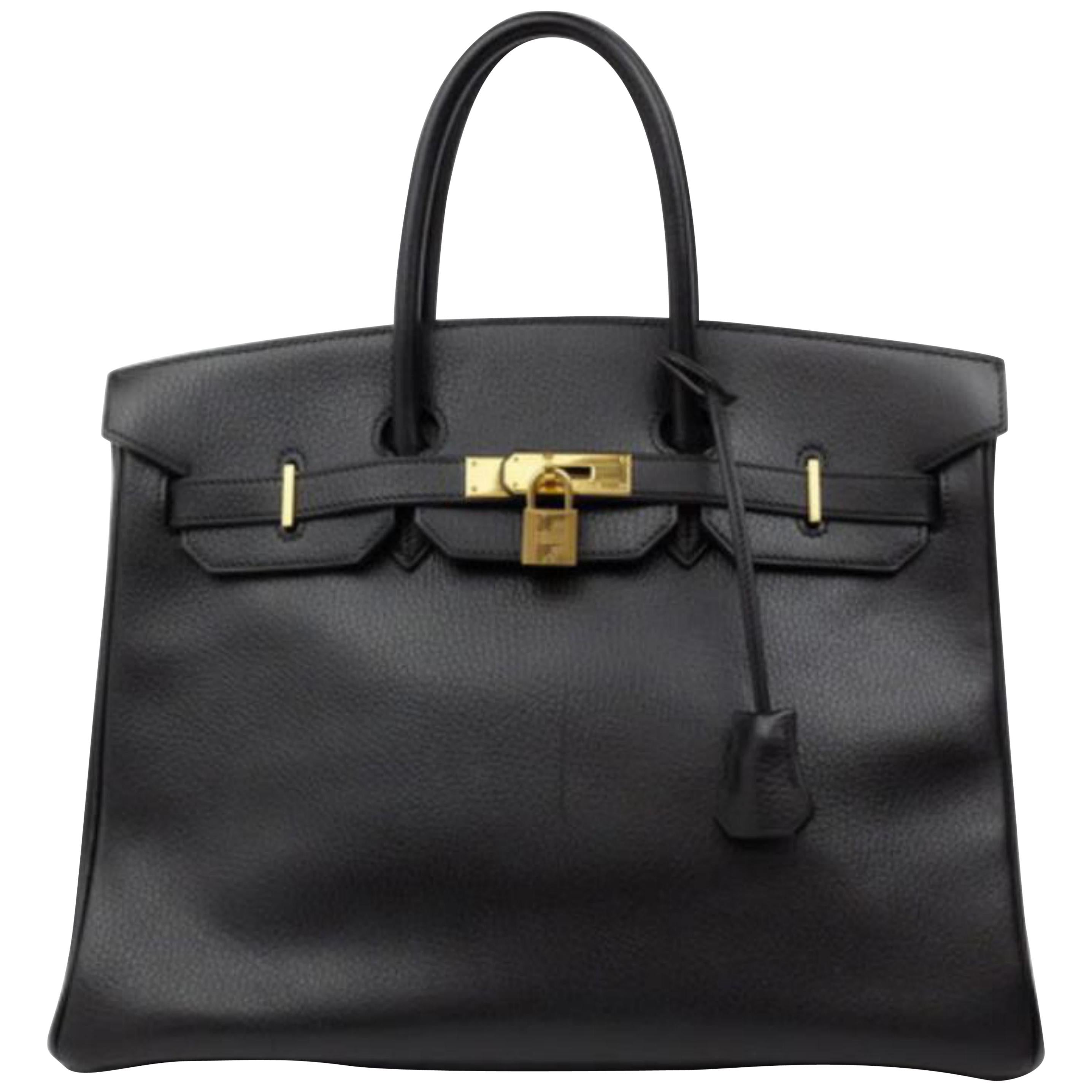 Hermès Birkin 35 226582 Black Ardennes Leather Shoulder Bag For Sale