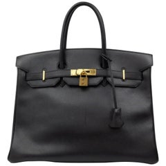 Vintage Hermès Birkin 35 226582 Black Ardennes Leather Shoulder Bag