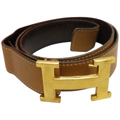 Hermès Brown 32mm Reversible H Lobo Kit 226876 Belt