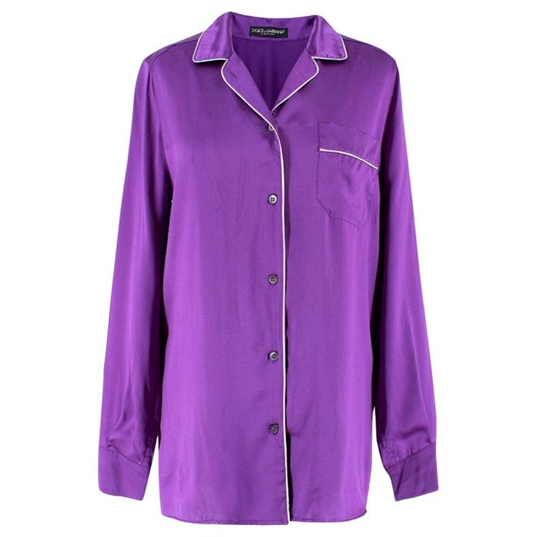 Dolce and Gabbana Silk Purple Pyjama Top US 6 at 1stDibs