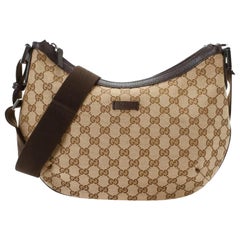 Gucci Crescent Half Moon Monogram Gg Hobo Messenger 231938 Brown Cross Body Bag