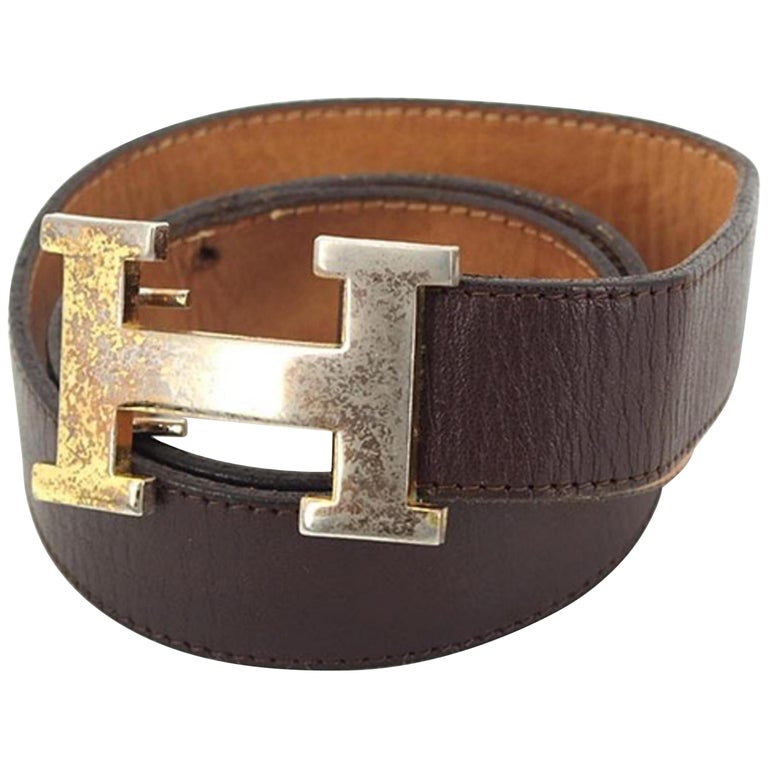 Hermès Brown (Ultra Vintage) H Logo Kit 220273 Belt For Sale at 1stdibs