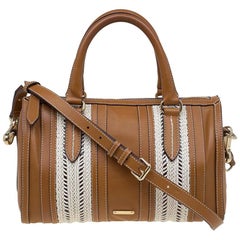 Burberry Brown Leather Rope Alchester Bowling Bag