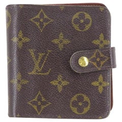 Louis Vuitton Brown Monogram Compact Zip 219769 Wallet