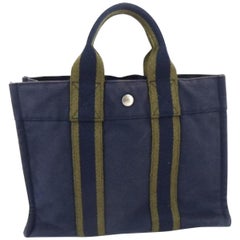 Hermès Fourre Tout 226791 Navy Canvas Tote