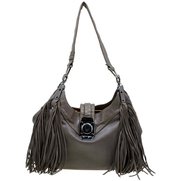 Celine Sage Green Leather Dimitri Hobo