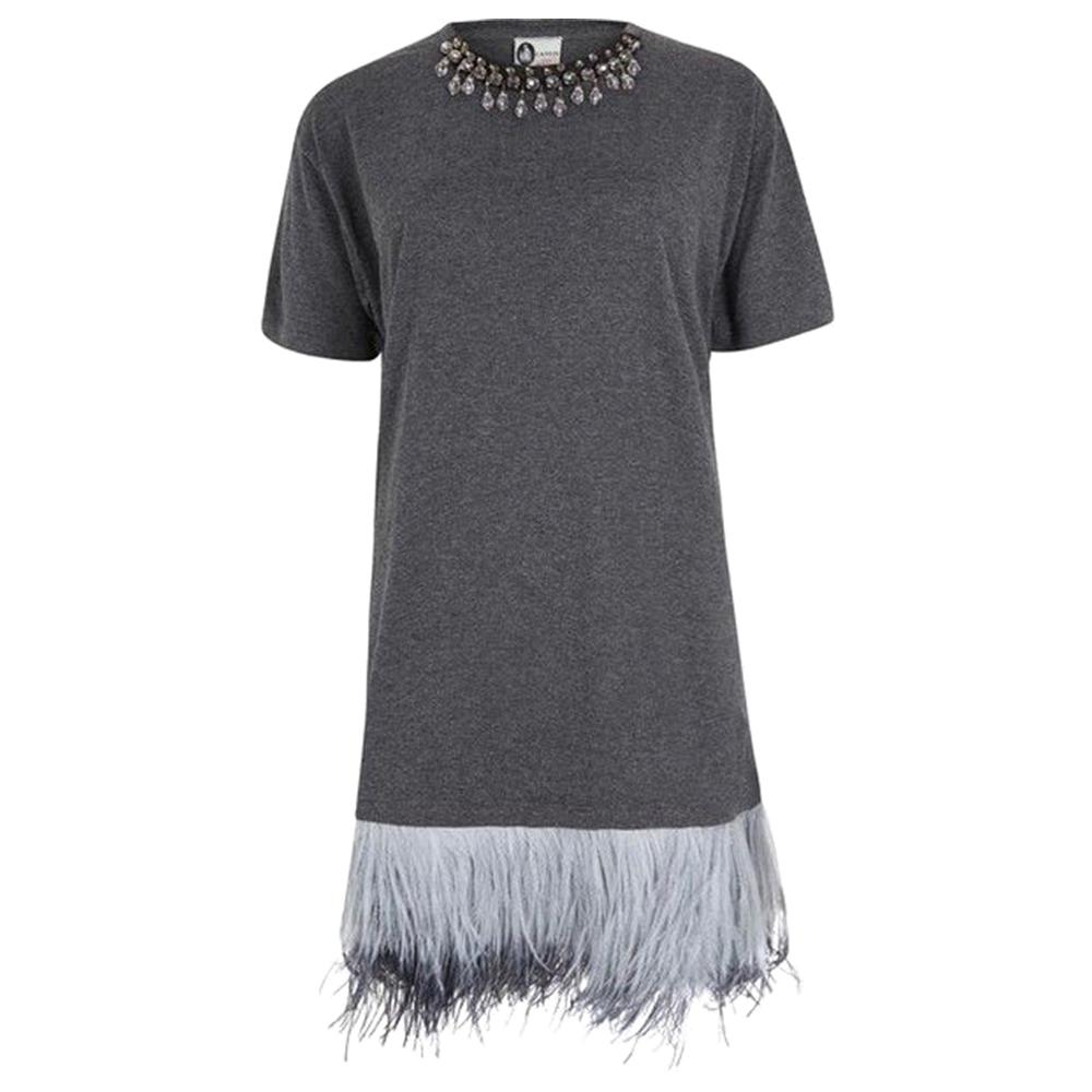 Lanvin Feather and Crystal Embellished Tunic 