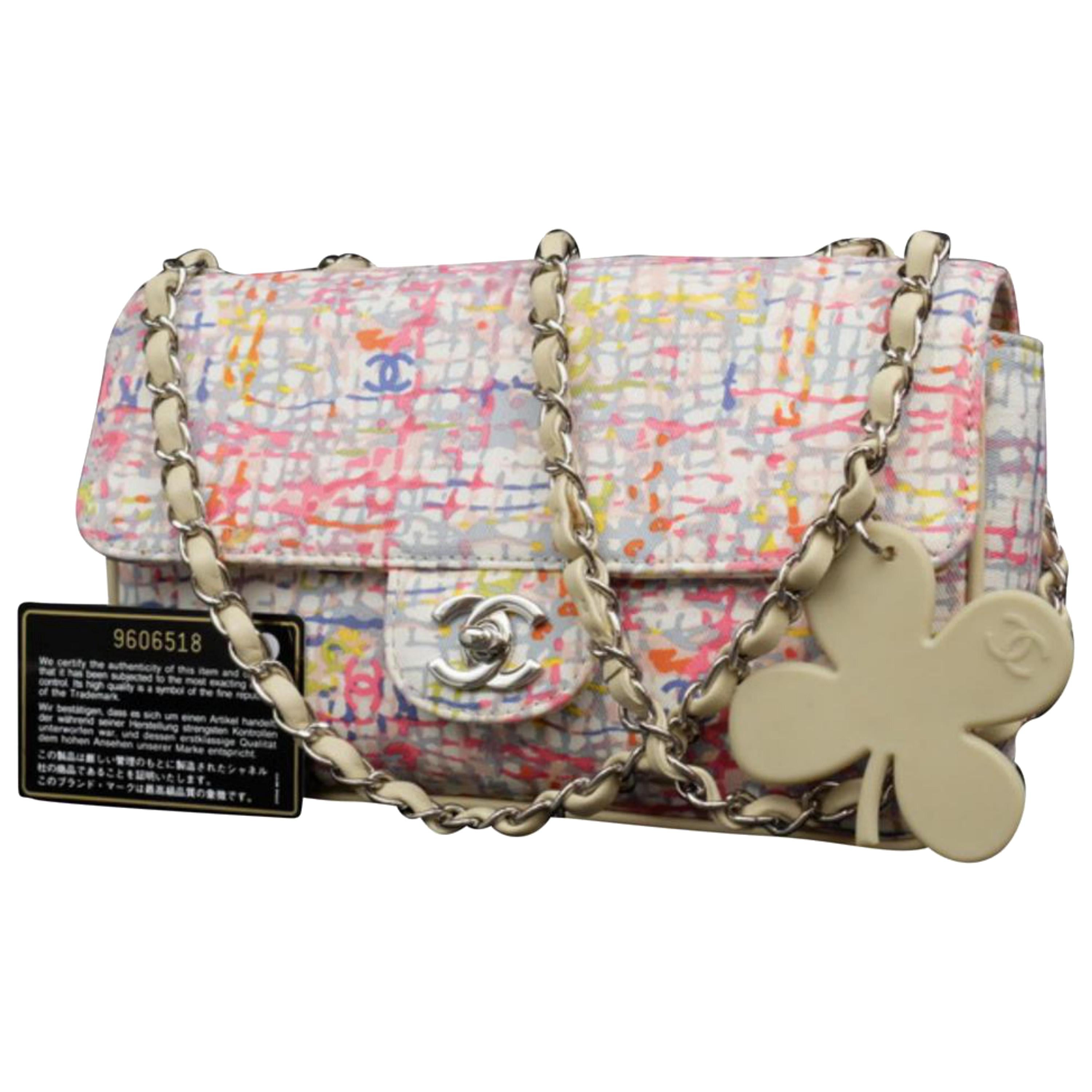 Chanel Limited Edition Watercolor Clover Charm Flap 226033 Shoulder Bag
