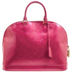 Louis Vuitton Rose Litchi Monogram Vernis Alma GM Bag