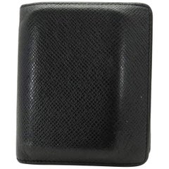 Louis Vuitton Black Taiga Leather Magellan Slender 217497 Wallet
