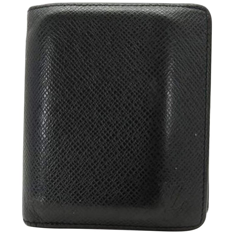 Louis Vuitton Black Taiga Leather Magellan Slender 217497 Wallet For ...