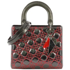 Christian Dior Lady Dior Handbag Anselm Reyle Cannage Quilt Leather Medium