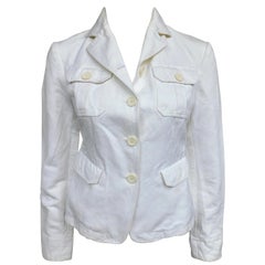 Gucci White Cotton/Linen Jacket 