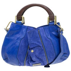 Jimmy Choo Purple Leather and Suede Maia Hobo