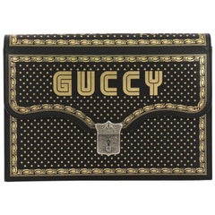 Gucci Key Lock Flap Portfolio Limited Edition Printed Leather