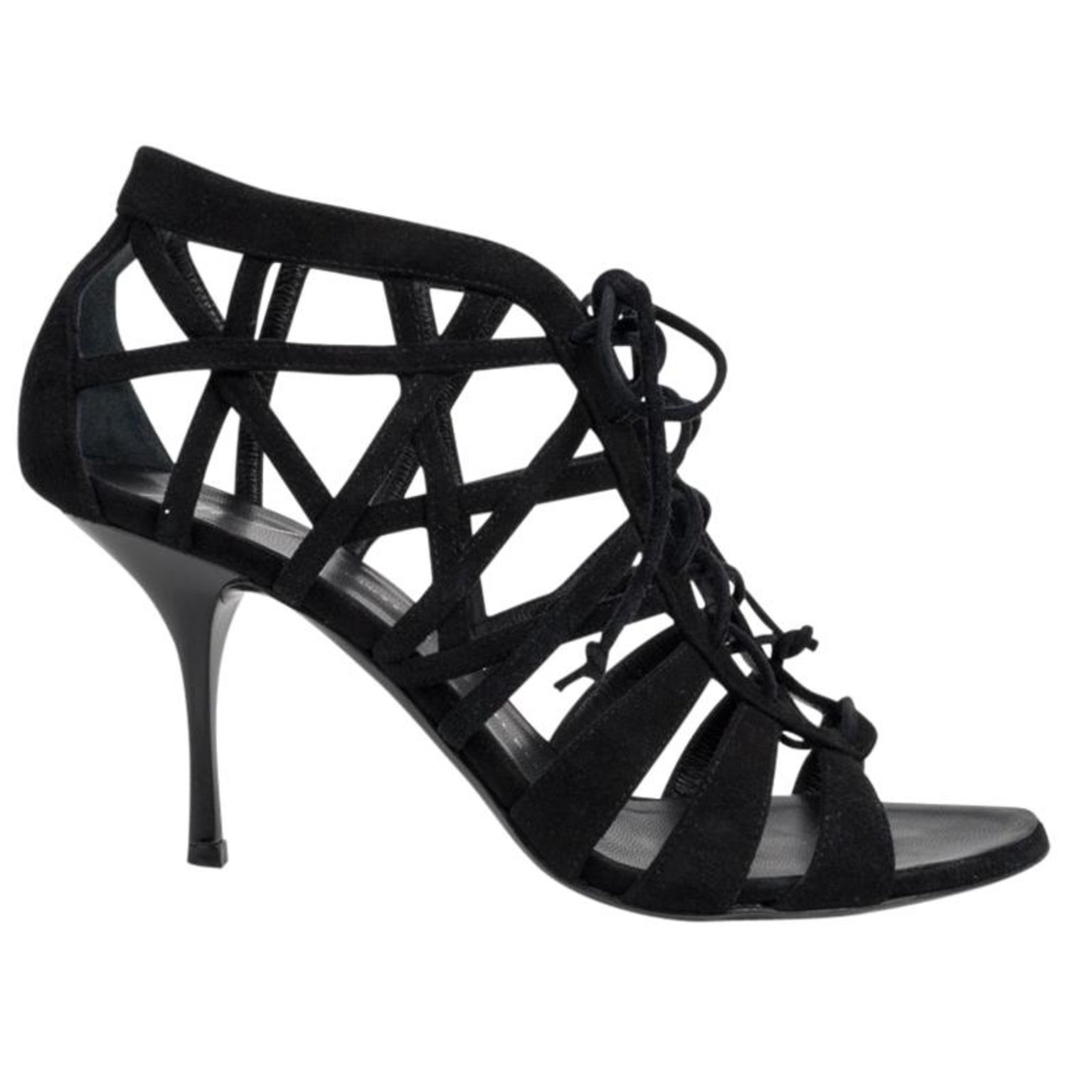 Giuseppe Zanotti Shoe Cage Black Suede 39 / 9 For Sale at 1stDibs