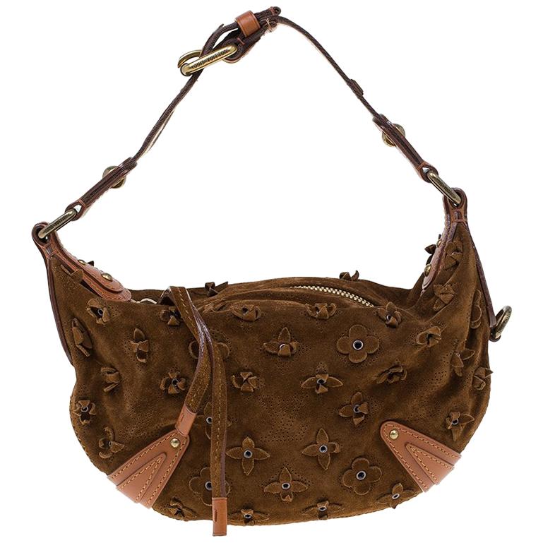 Louis Vuitton Cacao Suede Limited Edition Onatah Fleurs PM Bag For Sale at  1stDibs
