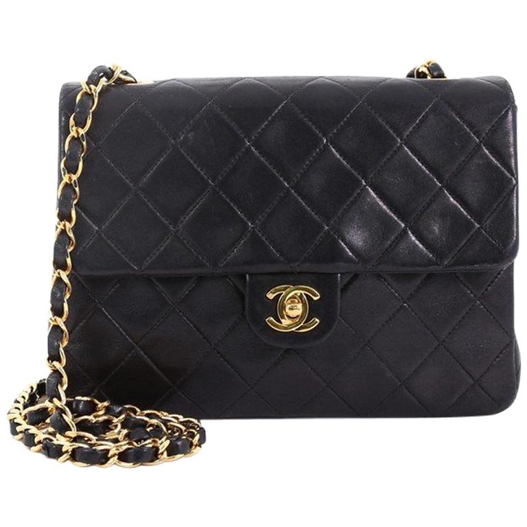 Chanel Vintage Square Classic Flap Bag Quilted Lambskin Small at ...