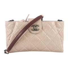Chanel Duo Color Chain Clutch Quilted Glazed Calfskin