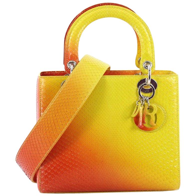 Christian Dior Lady Dior Handbag Python Medium