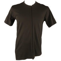 COMME des GARCONS Size XL Black Cotton Asymmetrical Seam Crew-Neck T-shirt