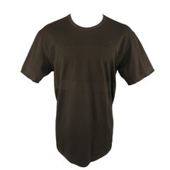  COMME des GARCONS HOMME PLUS Size M Black Cotton Stripe Seam Crew-Neck T-shirt